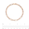 Thumbnail Image 4 of 1/2 CT. T.W. Diamond Alternating Paper Clip Link Bracelet in Sterling Silver with 14K Rose Gold Plate