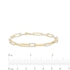 Thumbnail Image 4 of 1/2 CT. T.W. Diamond Alternating Paper Clip Link Bracelet in Sterling Silver with 14K Gold Plate