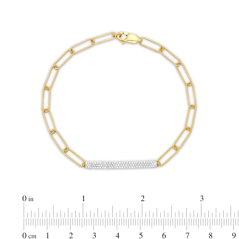 18KT White Gold Alternating Diamond Pave & Plain Paper Clip Bracelet -  Bracelets - Shop by Style (ships in 4-6 weeks) - SHOP