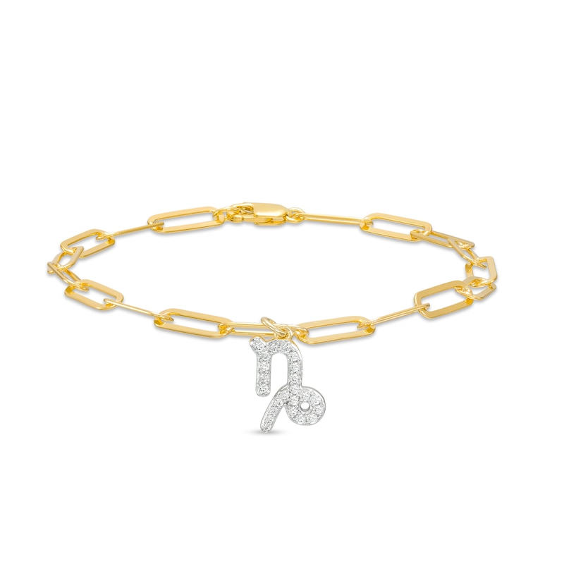 14K Yellow Gold Diamond Initial Link Bracelet N