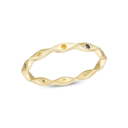 Multi-Gemstone Rainbow Marquise Stackable Band in 10K Gold