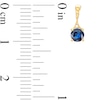 Thumbnail Image 3 of 4.0mm Blue Sapphire and Diamond Accent Drop Earrings in 10K Gold