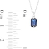 Thumbnail Image 3 of Emerald-Cut Blue Sapphire and Diamond Accent Pendant in 10K White Gold