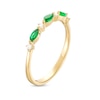 Thumbnail Image 3 of Marquise Emerald and 1/15 CT. T.W. Diamond Alternating Stackable Ring in 10K Gold