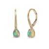 Thumbnail Image 1 of Pear-Shaped Opal and Diamond Accent Drop Earrings in 10K Gold