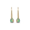 Thumbnail Image 2 of Pear-Shaped Opal and Diamond Accent Drop Earrings in 10K Gold