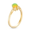 Thumbnail Image 2 of 5.0mm Opal and Diamond Accent Starburst Tapered Shank Ring in 10K Gold