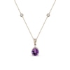 Thumbnail Image 1 of 7.0mm Amethyst and 1/10 CT. T.W. Diamond Pendant in 10K Gold