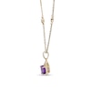 Thumbnail Image 2 of 7.0mm Amethyst and 1/10 CT. T.W. Diamond Pendant in 10K Gold