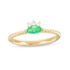 Thumbnail Image 1 of Marquise Emerald and 1/15 CT. T.W. Diamond Rope Shank Ring in 10K Gold