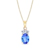 Thumbnail Image 0 of Oval Tanzanite and 1/15 CT. T.W. Baguette Diamond Pendant in 14K Gold