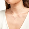 Thumbnail Image 2 of 1/3 CT. Certified Emerald-Cut Lab-Created Diamond Solitaire Sideways Necklace in 14K White Gold (F/SI2)