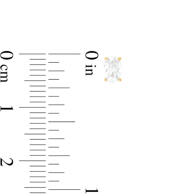 Main Image 3 of 1/2 CT. T.W. Certified Oval Lab-Created Diamond Solitaire Stud Earrings in 14K Gold (F/SI2)