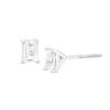 Thumbnail Image 0 of 1/2 CT. T.W. Certified Emerald-Cut Lab-Created Diamond Solitaire Stud Earrings in 14K White Gold (F/SI2)