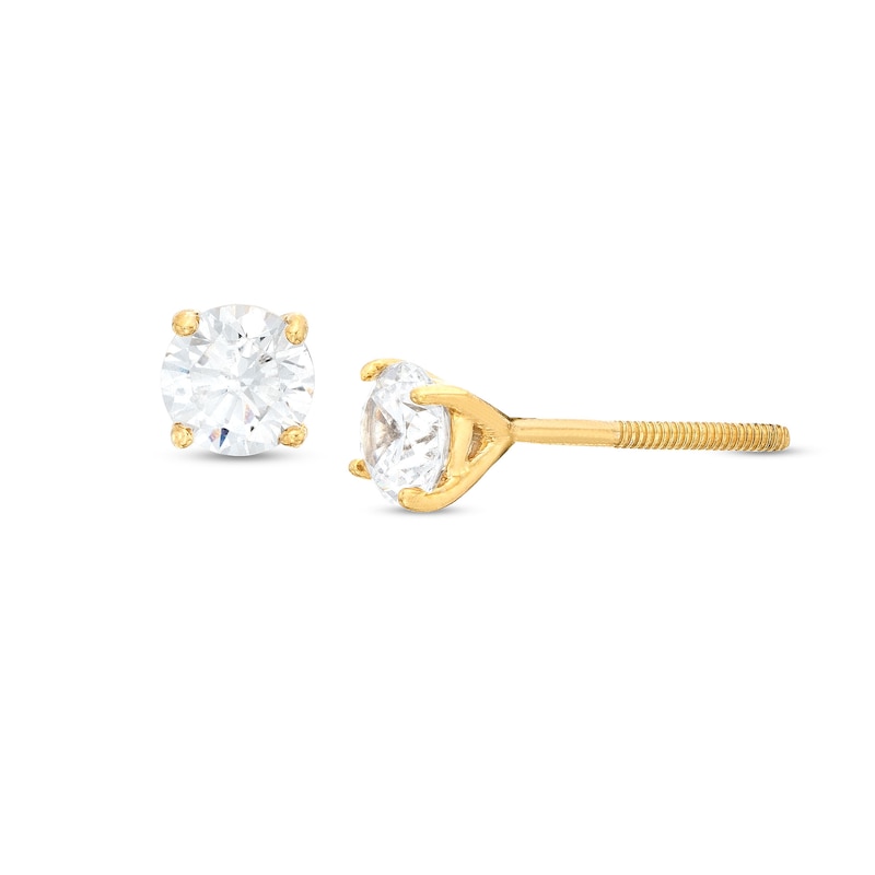 Main Image 1 of 1/2 CT. T.W. Certified Lab-Created Diamond Solitaire Stud Earrings in 14K Gold (F/SI2)