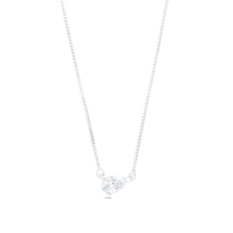 1/3 CT. Certified Pear-Shaped Lab-Created Diamond Solitaire Tilted Necklace in 14K White Gold (F/SI2)