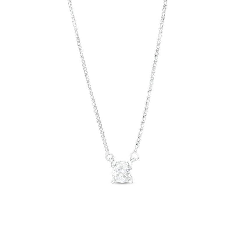 Main Image 1 of 1/3 CT. Certified Lab-Created Diamond Solitaire Necklace in 14K White Gold (F/SI2)