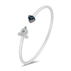 Thumbnail Image 1 of Enchanted Disney Cinderella Heart-Shaped London Blue Topaz and 1/15 CT. T.W. Diamond Open Bangle in Sterling Silver