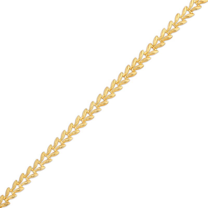 Main Image 1 of 4.06mm Laurel Leaf Stampato Chain Bracelet in Hollow 10K Gold – 7.5&quot;