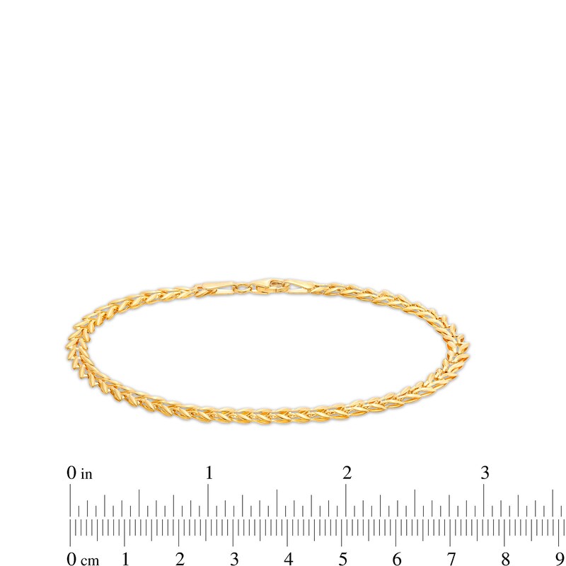 Main Image 4 of 4.06mm Laurel Leaf Stampato Chain Bracelet in Hollow 10K Gold – 7.5&quot;