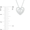 Thumbnail Image 3 of 1/10 CT. T.W. Diamond Double Heart Pendant in Sterling Silver