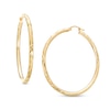 Thumbnail Image 1 of 50.0mm Diamond-Cut Tube Hoop Earrings in 10K Gold