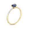 Thumbnail Image 2 of Heart-Shaped Blue and White Lab-Created Sapphire Promise Ring in 10K Gold - Size 7