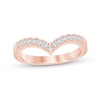 Thumbnail Image 1 of 1/4 CT. T.W. Diamond Chevron Anniversary Band in 10K Rose Gold