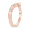 Thumbnail Image 2 of 1/4 CT. T.W. Diamond Chevron Anniversary Band in 10K Rose Gold