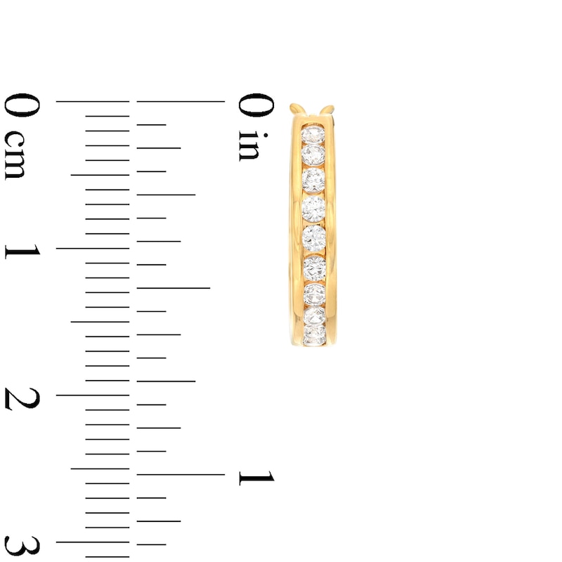 Main Image 3 of 1/2 CT. T.W. Certified Lab-Created Diamond Ten Stone Hoop Earrings in 14K Gold (F/SI2)