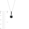 Thumbnail Image 3 of 1 CT. T.W. Black and White Diamond Frame Drop Pendant in Sterling Silver