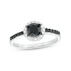 Thumbnail Image 1 of 1 CT. T.W. Black and White Diamond Frame Ring in Sterling Silver