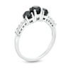 Thumbnail Image 3 of 1 CT. T.W. Black and White Diamond Three Stone Ring in Sterling Silver