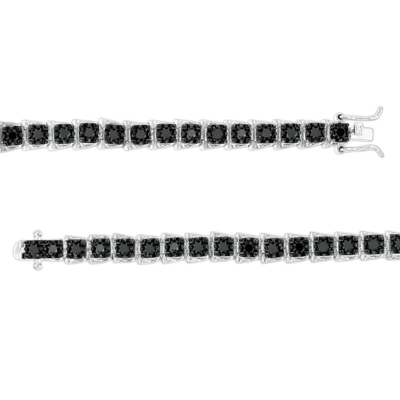 Main Image 3 of 3 CT. T.W. Black Diamond Tennis Bracelet in Sterling Silver - 7.5&quot;