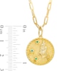 Thumbnail Image 3 of Emerald Virgo Zodiac Symbol Textured Frame Medallion Pendant in Sterling Silver with 14K Gold Plate