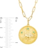 Thumbnail Image 3 of Emerald Taurus Zodiac Symbol Textured Frame Medallion Pendant in Sterling Silver with 14K Gold Plate