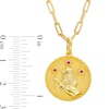 Thumbnail Image 3 of Ruby Leo Zodiac Symbol Textured Frame Medallion Pendant in Sterling Silver with 14K Gold Plate