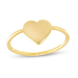 Flat Heart Ring in 10K Gold