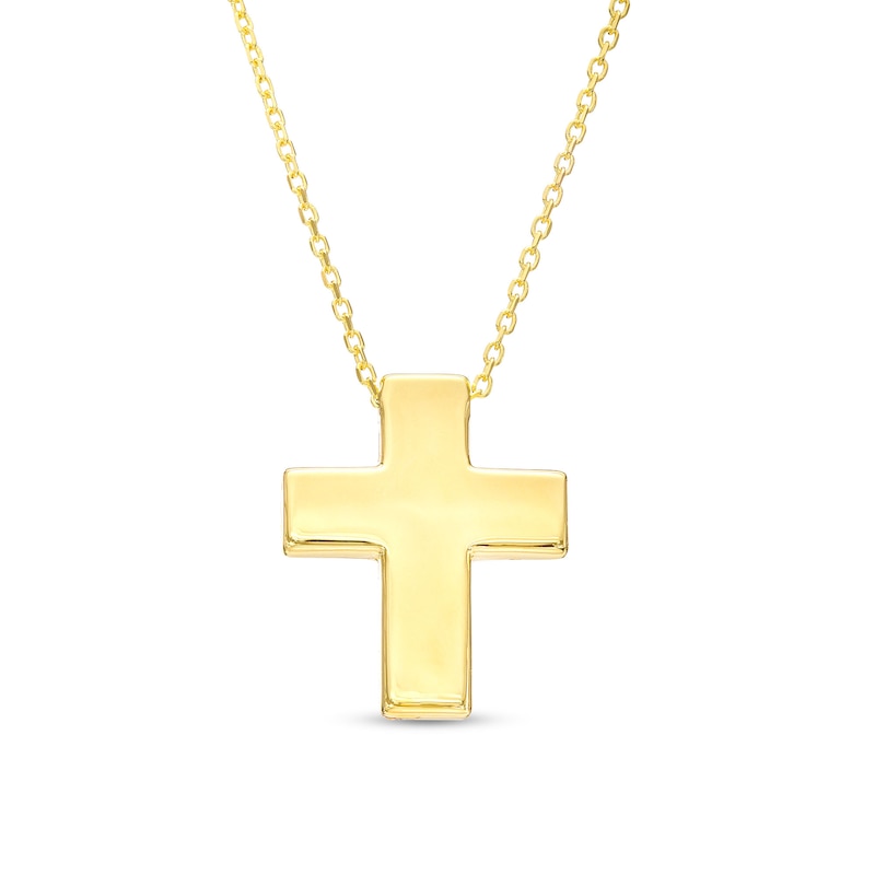 Diamond-Cut Puff Cross Pendant in 10K Gold | Zales Outlet