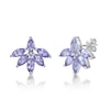 Thumbnail Image 1 of Marquise Amethyst Flower Stud Earrings in Sterling Silver