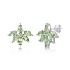 Thumbnail Image 1 of Marquise Peridot Flower Stud Earrings in Sterling Silver