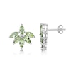 Thumbnail Image 2 of Marquise Peridot Flower Stud Earrings in Sterling Silver