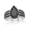 Thumbnail Image 1 of Pear-Shaped Onyx and Black Spinel Multi-Row Ring in Sterling Silver