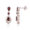 Thumbnail Image 3 of Pear-Shaped Garnet and White Topaz Frame Drop Earrings in Sterling Silver with 18K Rose Gold Plate