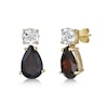 Thumbnail Image 0 of Pear-Shaped Garnet and White Topaz Drop Earrings in Sterling Silver with 18K Gold Plate
