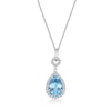 Thumbnail Image 1 of Pear-Shaped Swiss Blue and White Topaz Frame Pendant in Sterling Silver