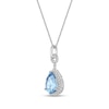 Thumbnail Image 3 of Pear-Shaped Swiss Blue and White Topaz Frame Pendant in Sterling Silver