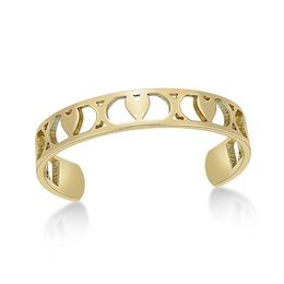 3.0mm Heart and &quot;X&quot; Alternating Adjustable Toe Ring in 10K Gold