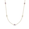 Thumbnail Image 1 of 3.5mm Amethyst and White Topaz Alternating Station Necklace in Sterling Silver with 18K Gold Plate