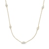 Thumbnail Image 0 of 3.5mm Sky Blue and White Topaz Alternating Station Necklace in Sterling Silver with 18K Gold Plate